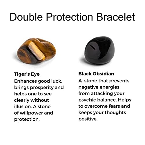 Fltsf.h Initial Bracelets For Men Letter Link Handmade 8Mm Natural Black Onyx Tiger Eye Stone Beads Braided Rope Meaningful Bracelet Father's Day Gift #TOP3