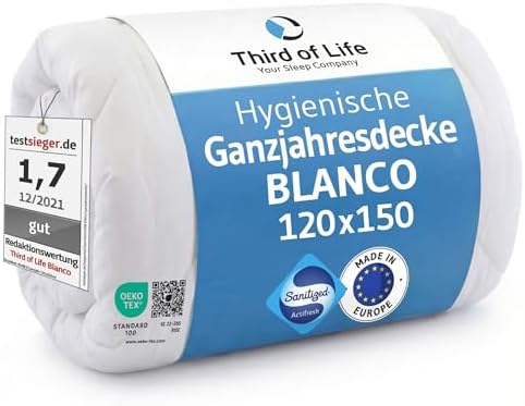 Kinderbettdecke 120 x 150 BLANCO, Weiche Ganzjahresdecke für Kinder & Babys | Kuschelige Bettdecke mit Feuchtigkeitsmanagement und atmungsaktiver Duo-Hohlfaser Füllung, Ganzjahres-