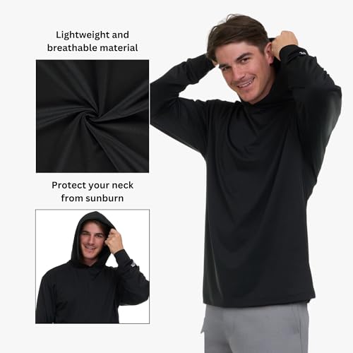 Billabong Hooded Rash Guard for Men Big and Tall, UPF 50+ Long Sleeve Swim Shirt3