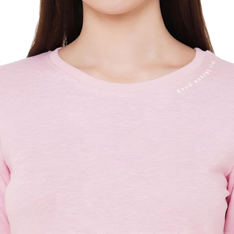Image of Inner Sense Sweatshirts for Women Stylish Made with Organic Cotton I Regular Fit Pink Pullover I Women Winter Wear I Round Neck I Winter Collection for Women