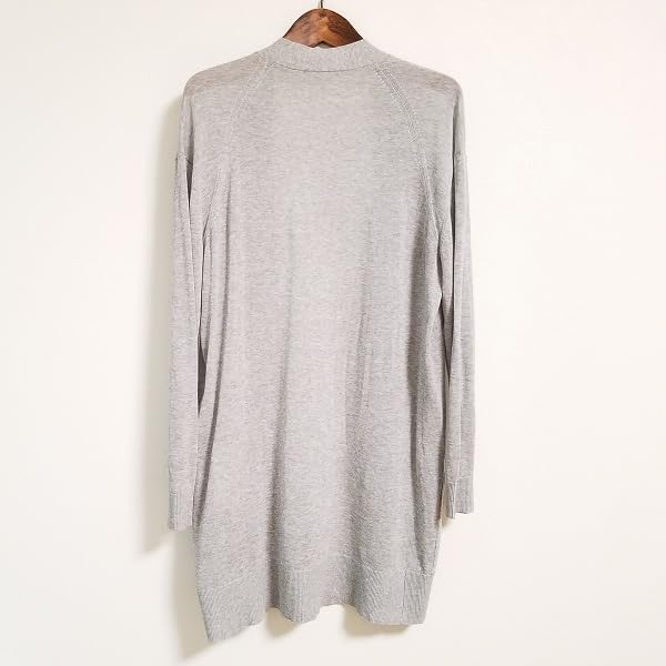 セオリーリュクス　ロングカーディガン　シンプル　無地　グレー　美品　38号　長袖 セオリーリュクス theory luxe カーディガン 38 グレー ロング