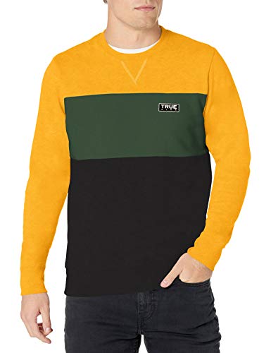 True Religion Men's Long Sleeve Sweater, Gold Coast Multi, Medium