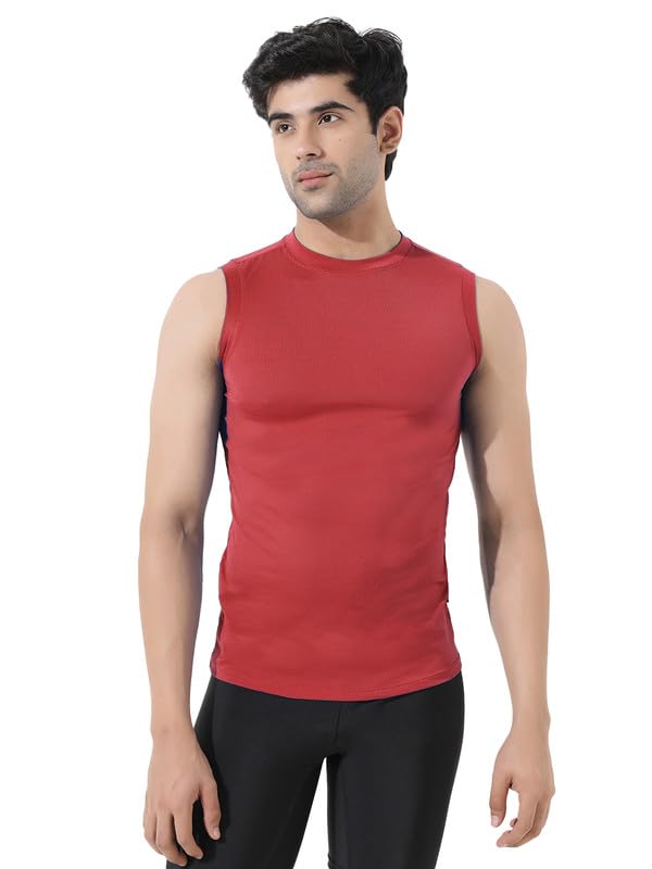 lycot Men's Sleeveless Net Rash Guard | Nylon Athletic Compression Top for Swimming & Outdoor Activities-picture-4