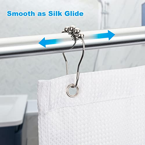 Titanker Shower Curtain Rings, Shower Curtain Hooks For Curtain Rust Proof Metal Shower Rings Hooks For Bathroom Shower Curtains Rods Hangers - Set Of 12, Nickel #TOP5