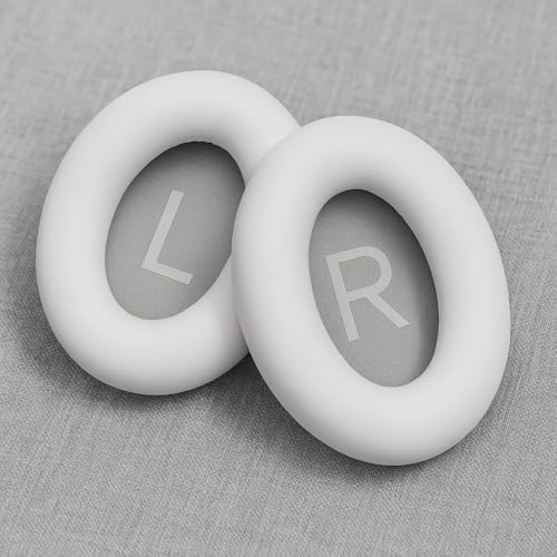 Almohadillas de Repuesto Premium para Bose QC45 – Cuero Proteico Suave y Espuma de Memoria – Aislamiento Mejorado del Ruido – Kit de Fácil Instalación, Paño de Limpieza (Blanco) miniatura 3