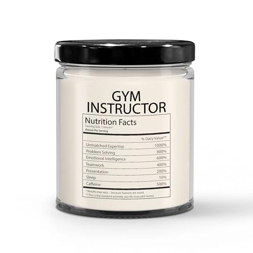 Funny Gym Instructor Candle Vanilla Scented Soy Wax 9oz