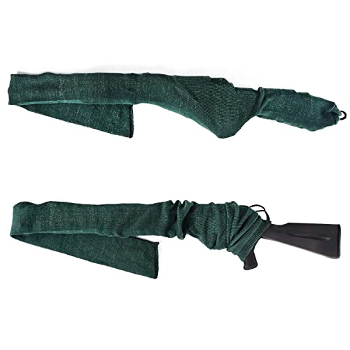 Guguluza Silicone Treated Gun Socks For Rifles,Shotguns,Handguns,Pistols - Color Green - 10 Pack (54 X 4 Inch 4 Pack For Shotgun & 14" X 4" 6 Pack For Pistols) #TOP5
