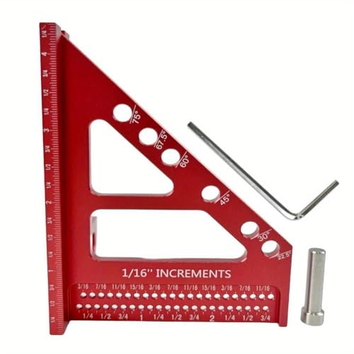 Regla Triángulo Inglete de Aluminio Multiángulo para Carpintería miniatura 1