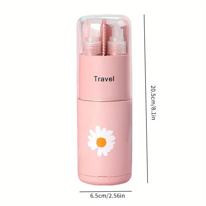 Image of Portable Transparent Toothbrush Travel Case - Anti-Bacterial Toothbrush Cover, Portable Holder for Home & Travel (1, Pink Travel Kit)