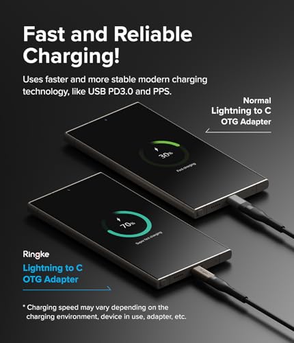 Adaptateur Lightning vers USB C Ringke au design compact et finitions soignées