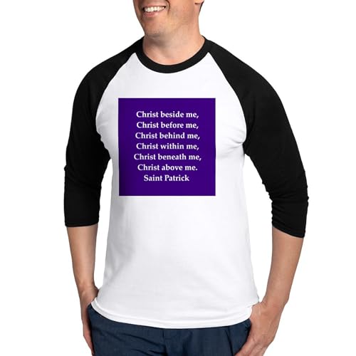 CafePress Pat2 Baseball Jersey Men's Cotton Baseball Jersey, 3/4 Raglan Sleeve Shirt Black/White