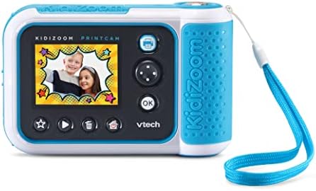 Vtech KidiZoom Print Cam niebieska aparat dla dzieci z funkcją drukowania, selfie i wideo, efektami, graniem itp. dla dzieci w wieku 4-12 lat