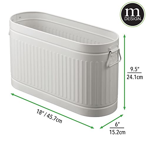 Mdesign Large Steel Free Standing Toilet Paper Organizer, 6-Roll Tissue Storage Holder Container Bin For Bathroom Floor, Fit Under Sink, Vanity, Shelf, In Cabinet, Corner, Oscar Collection, Light Gray #TOP5
