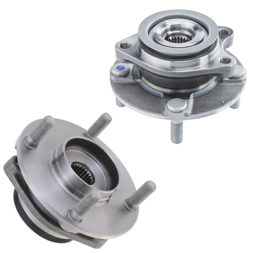 Image of Detroit Axle - 2pc Front Wheel Bearing Hubs Assembly for 2007-2012 Nissan Versa [4-Wheel ABS], 4 Lugs, 2008 2009 2010 2011 Wheel Bearing and Hubs Assembly Replacement