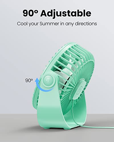image for Gaiatop USB Desk Fan, 3 Speeds Strong Airflow, 5.5 Inch Portable 90° 