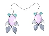 Alilang Womens Crystal Silver Tone Pastel Nautical Goldfish Fish Hook Dangle Earrings