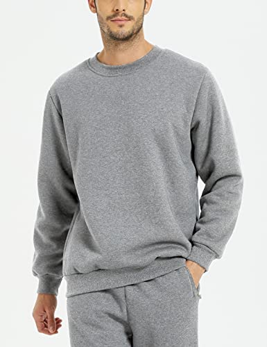 Yeokou Men's Fleece Sweatshirt Sherpa Lined Crewneck Basic Winter Thick Pullover Tops4