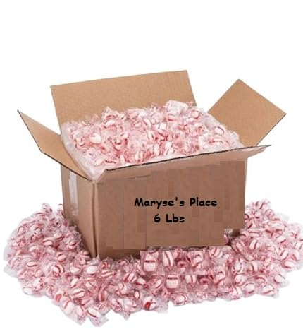 Bob's Sweet Stripes Soft Peppermint Candy 6lb – Christmas Holiday Bulk Candy - Melt Away Mints – Individually Wrapped –Individually Wrapped Red and White Striped Peppermint Puffs- 6 LB. Come with 2 Packs Of Candy Spoon And Customize Maryse's Place Sticker image 5