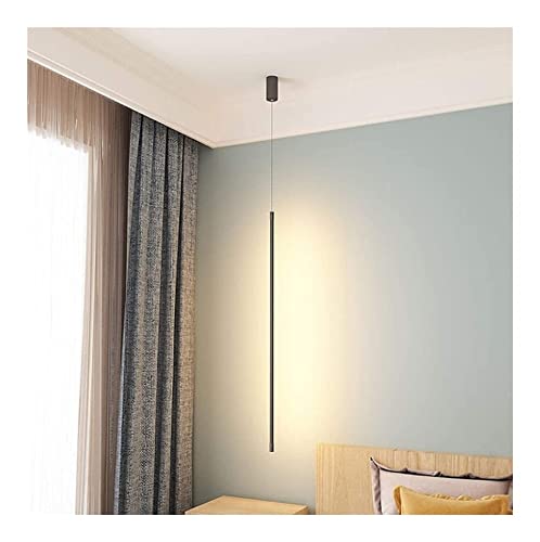 Lustre long suspendu noir pour table de repas et éclairage design de comptoir de cuisine