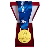 YYDSTES Médaille de la Ligue des Champions 2026,Médaille Dorée en Alliage de Zinc avec Ruban Bleu,Souvenir de League de Football,Objet de Collection,Les Meilleurs Cadeaux pour Les Fans de Football