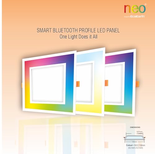 Image of EcoEarth Neo Bluetooth Smart Profile Led Panel | 10 Watt (Square, 1)