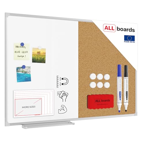 ALLboards Kombitafel 2 in 1 Magnettafel & Kork-Pinnwand mit...
