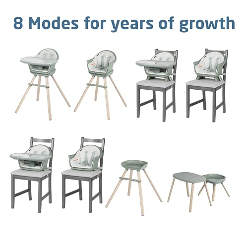 Image of Maxi-Cosi Moa 8-in-1 High Chairs for Babies and Toddlers, Machine Washable Infant High Chair, Compact, Convertible High Chair Lightweight Design, Classic Green