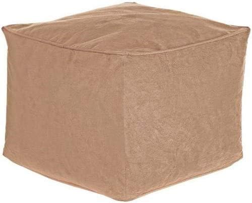 SnugglemoreFootstool Faux Suede Cube Pouffe Footrest Foot Support Luxury Bean Bag Seating (Latte)