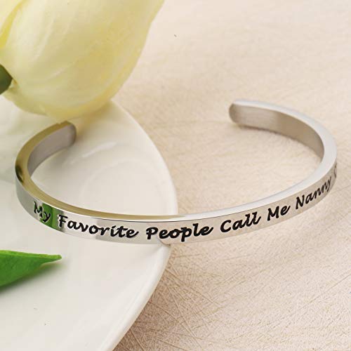 FEELMEM Nanny Gift My Favorite People Call Me Nanny Cuff Bangle Best Nanny Ever Jewelry Babysitter Gift Grandma Gift (cuff bracelet) - Image 4