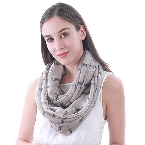 Lina & Lily Pembroke Welsh Corgi Dog Print Women's Infinity Scarf Lightweight