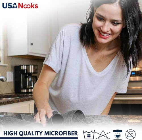USANOOKS Premium 300GSM Microfiber Cleaning Cloth - 12.5"x12.5" High Performance - 1200 Washes, Ultra Absorbent Microfiber Towels for Cars Undercarriage, Rims & Engine Bay Cleaning - Microfiber Cloth