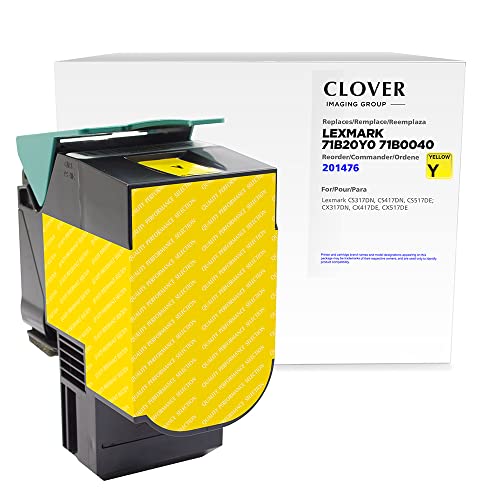 Cartouche toner jaune Clover reconditionnée pour Lexmark CS317 CS417 CS517