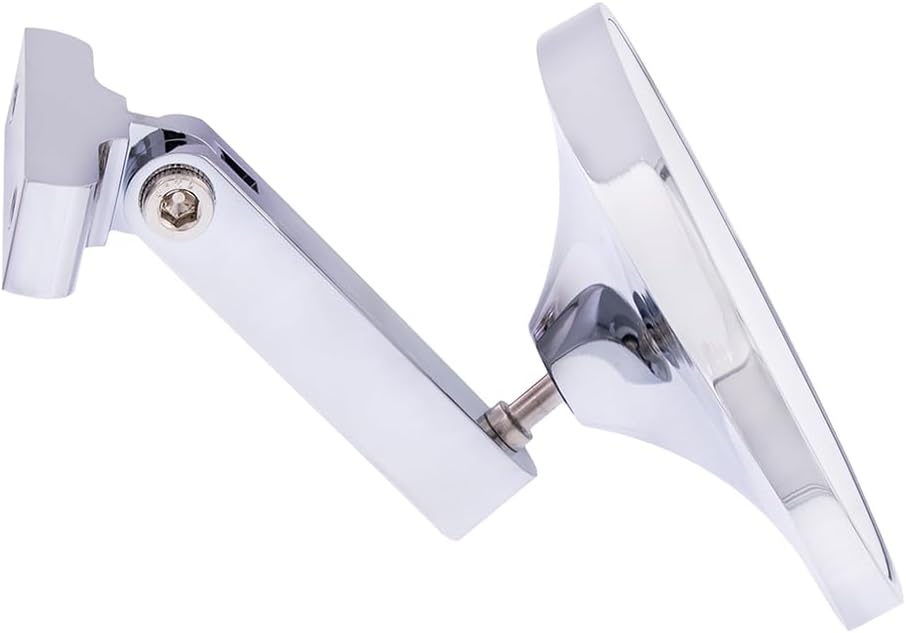 United Pacific 70804 Chrome Plated Aluminum Oval Interior Rear View Mirror w/Screw-On Mount for Hot Rods, Adjustable Arm Base, Easy Install – ONE Unit