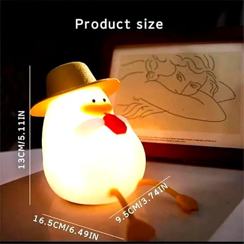 Image of LED Night Lights Touch Sensor, USB Rechargeable, 7-Color Changing Lamp for Kids' Room & Baby Gift | Night Light | (Sitting-Duck)