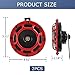 CARMOCAR Eletric Car Horn Kit 12V 135db Super Loud High Tone and Low Tone Metal Twin Horn Kit with Bracket for Cars Trucks SUVs RVs Vans Motorcycles Off Road Boats (red)