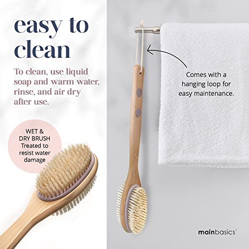 Mainbasics Back Scrubber For Shower Long Handle Back Brush Dual-Sided With Exfoliating And Soft Bristles #TOP5