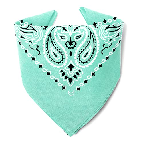 Karl Loven EL BANDANA - Estampado Paisley - 100% Algodón - Máximo grosor - 20 Colores Exclusivos - Jade (Modelo Mandala)