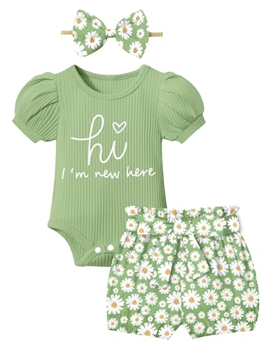 Image of KANGKANG Baby Girl Clothes Ruffle Romper Floral Short Pants Summer Outfits Cute Baby Girl Clothes