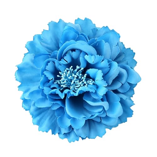Image of Peony Fabric Flower Brooches Oversize Lapel Pins Extra Big Brooch Delicate Dancing Party Prom Wedding Charm Banquet Dress Suit Guest Corsage Accessories Gifts Dancer Large Hairpin Clip 110mm