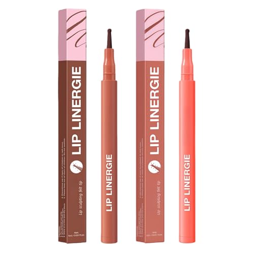 Image of 2 Pack Long Lasting & Waterproof Lip Liner Pencil Set,Matte Lip Crayon & Stain Pen,Smudge-Resistant Lips Kit to Define and Shape Lips,#2+#7