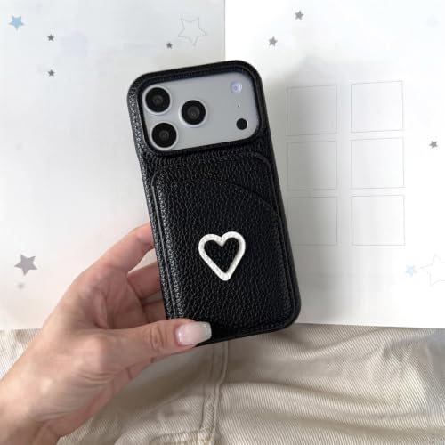 �Ή� iPhone 16 Plus �P�[�X �w�� �蒠�^ �J�[�h���[ ���킢�� �n�[�g�� ������� �V���v�� �ϏՌ� ���^(�u���b�N) | ��Phone16Plus ���z�^ �J�o�[ �����ӂ���16�v���X �g�уJ�o�[ �y�� �����Y�ی� ���h�~ �w��h�~ ����