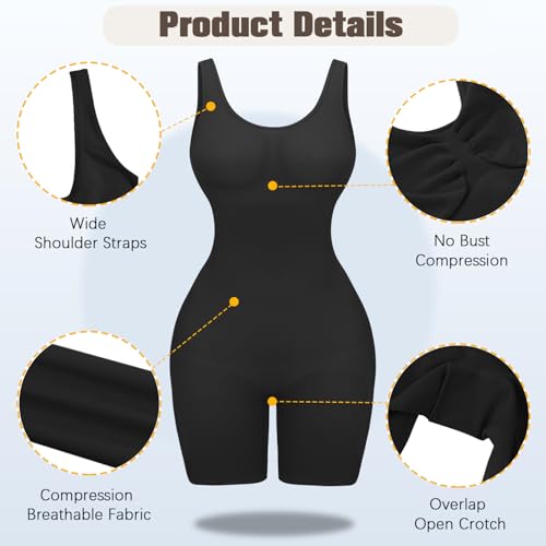 Image of VVX Shorts Bodysuit for Women Tummy Control Shapewear Seamless Sexy Butt Lifting Workout Bodycon One Piece Short Jumpsuit