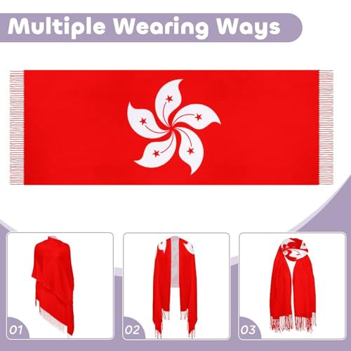 Flag of Haiti Women's Tassel Scarf Shawl Scarf Warm Fringe Scarves4