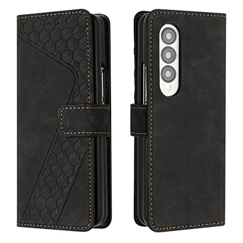 Coque Samsung Z Fold 3 protection antichoc et anti-rayure avec étui portefeuille noir cuir