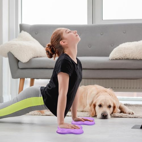 Image of Yoga Knee Pads 2 Pack, Foam Kneeling Cushions - Non-Slip Pilates Knee Pad Cushion & Wrist Support - Portable Workout Knee Pads for Meditation, Kneeling, Balance, Floor, Pilates,Yoga