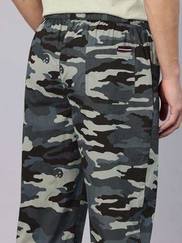 Image of Majestic Man Men's Printed Pure Cotton Lounge Pyjama | Comfort Fit | Elastic Waist with Drawstring | 3 Pockets | Button Closure