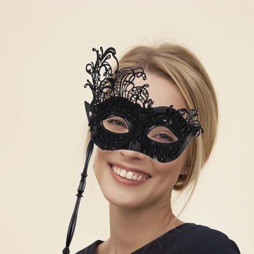 Masque à main en dentelle pour femme BESPORTBLE accessoire costume - 3