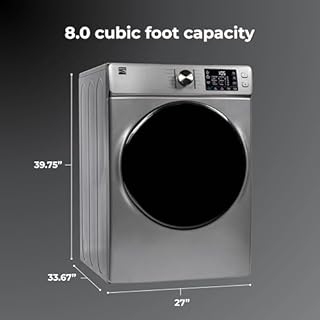 Kenmore 8.0 cu. ft. Front Load Electric Dryer with Wrinkle Guard & Accela Steam to Reduce Wrinkles, Static & Odors - Smart Sensor Drying - LED - ENERGY STAR Certified - Metallic Silver