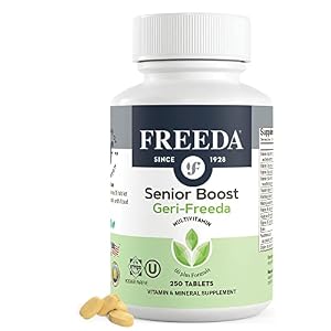 Freeda Senior Multivitamin – Kosher Vitamins for Men & Women 60 and Over – One Daily Coated Tablet – Women’s & Men’s Vitamins Multivitamin 60 Plus – Vitamins for Women Over 60 Plus Elderly (250 Count)