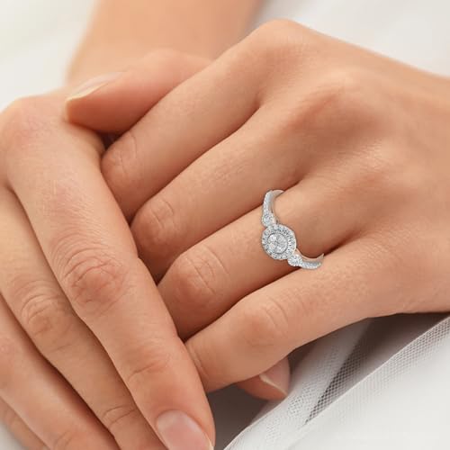 Pompeii 1/2 Ct Diamond Round Halo Vintage Engagement Ring 10k Rose Gold4